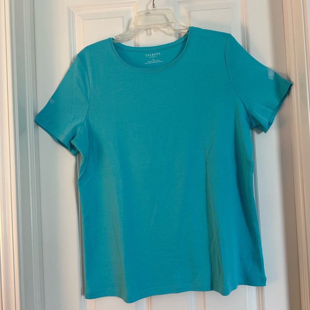 NWOT Talbots 1X Teal Short Sleeve T-Shirt